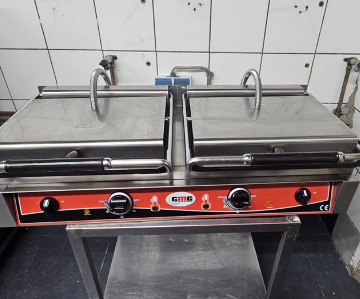 Professionele dubbele contactgrill GMG RVS, Ophalen, Gebruikt