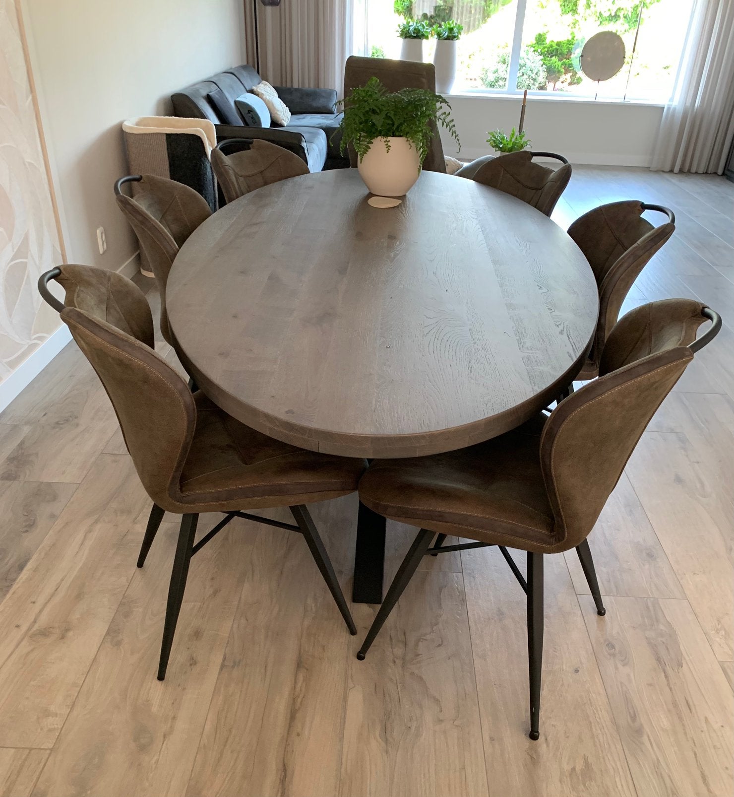 Groene eetkamerstoelen (Tantine, pronto wonen), Huis en Inrichting, Tafels | Eettafels, Ophalen, Rond, 50 tot 100 cm, Zo goed als nieuw