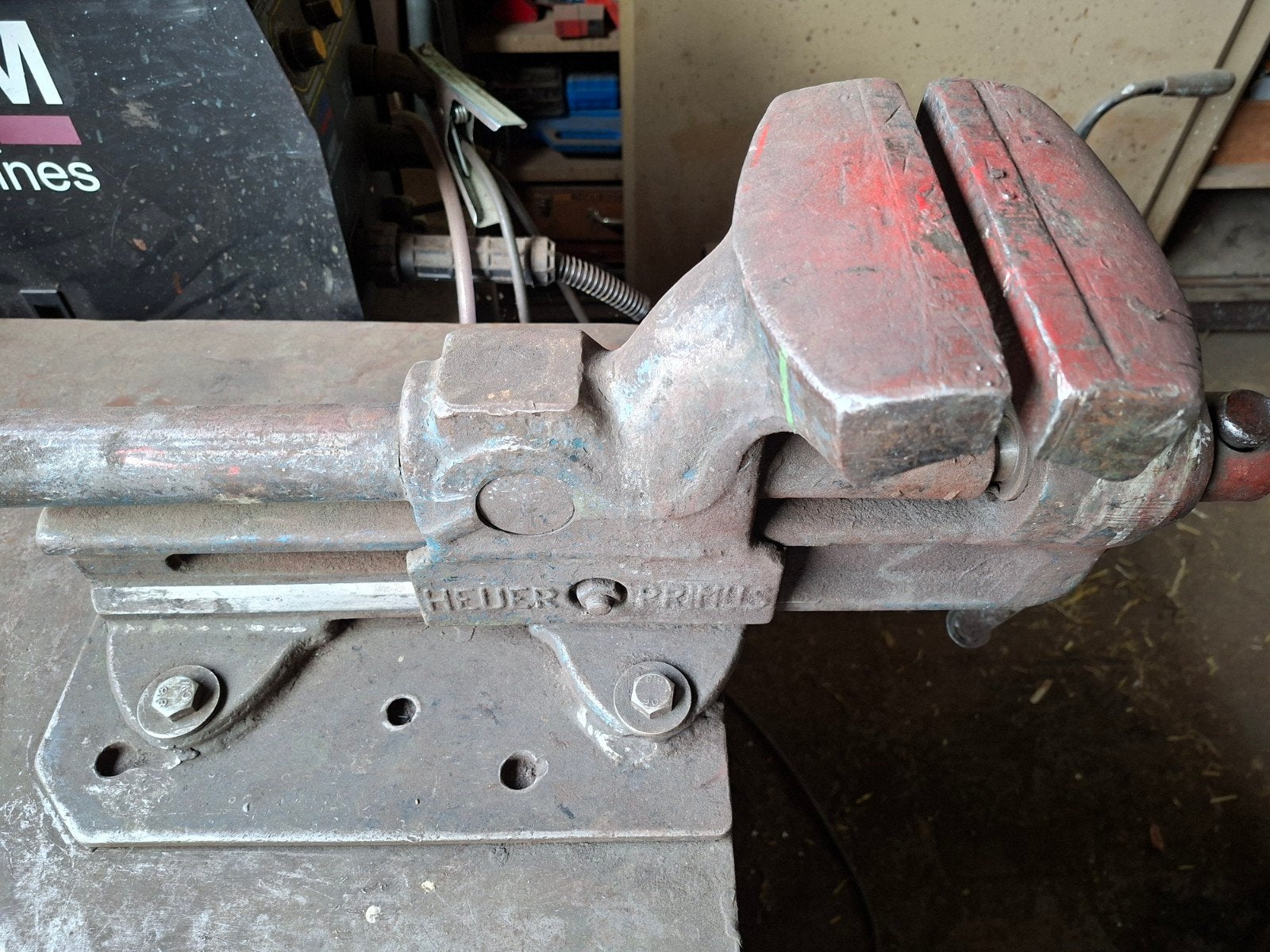 zwate bankschroef, Doe-het-zelf en Verbouw, Ophalen, Gebruikt, Minder dan 70 cm, Bankschroef