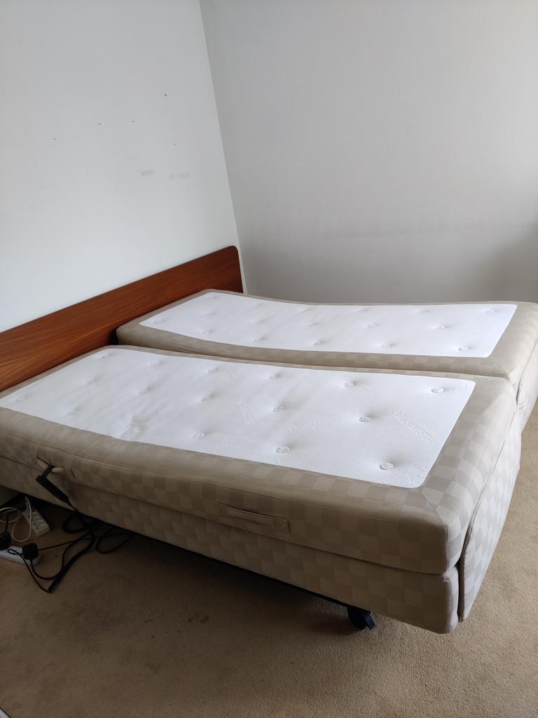 Teakhouten hoofdbord voor tweepersoons, jaren 70, Huis en Inrichting, Ophalen, Gebruikt, Tweepersoons, 180 cm