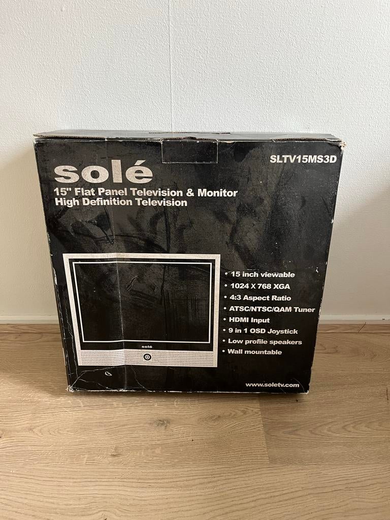 Solé 15 inch Flat Panel TV/Monitor - boot, camper, caravan, Overige merken, 50 Hz, Ophalen of Verzenden, Zo goed als nieuw