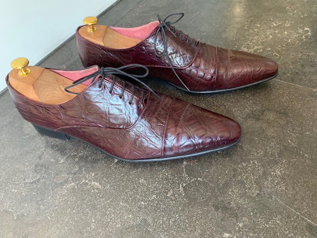 Pépé Milan veterschoenen 45 croco, Bruin, Ophalen of Verzenden, Zo goed als nieuw, Pépé Milan