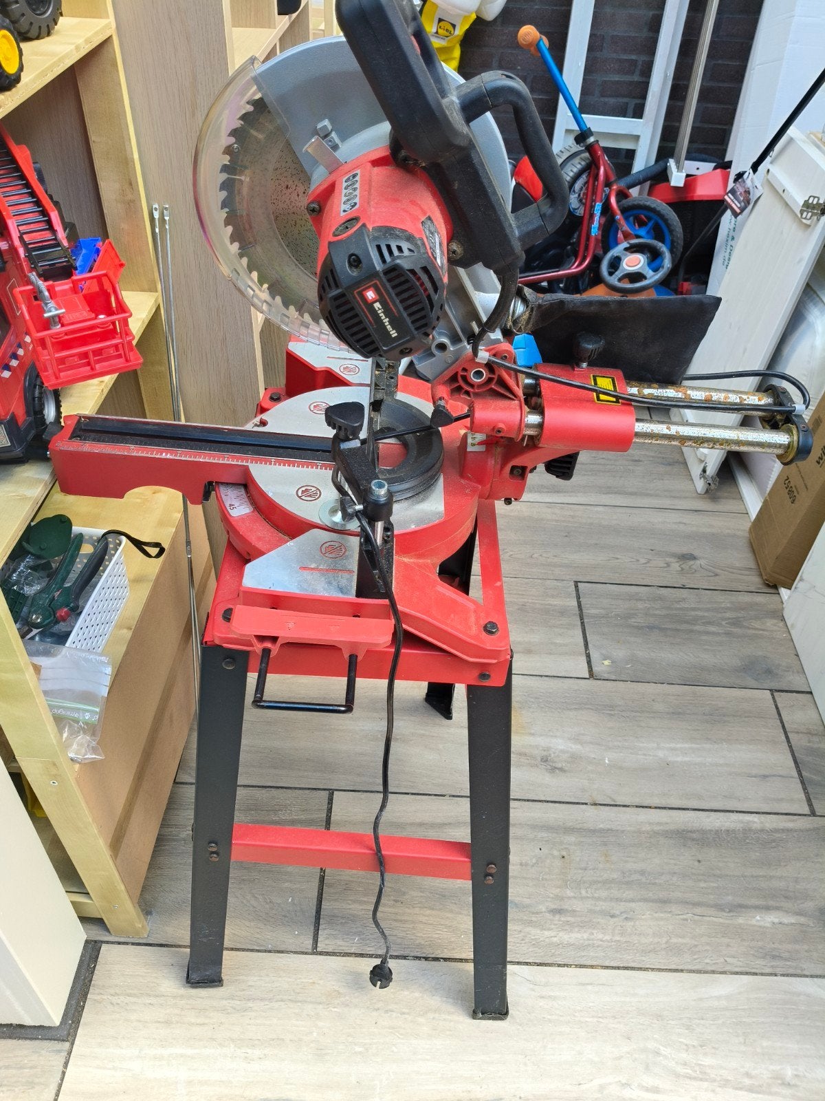 Einhell Afkort- en Verstekzaag met Onderstel, Ophalen, Gebruikt, Einhell, 30 tot 70 mm