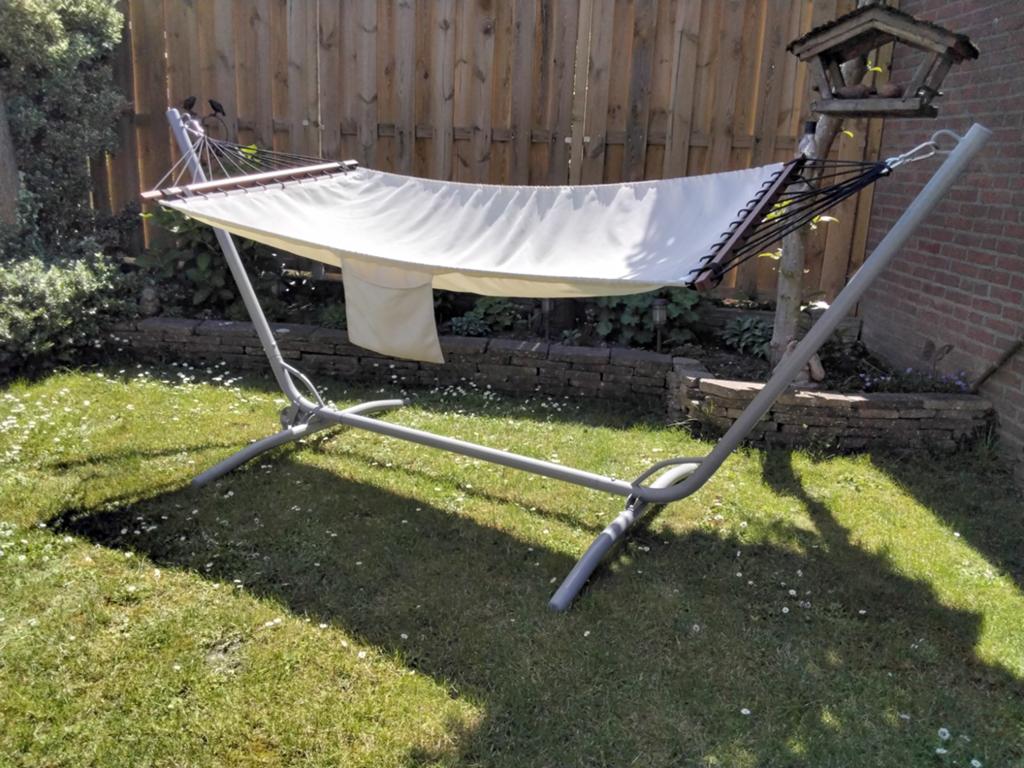 Ikea hangmatstandaard met hangmat, Tuin en Terras, Hangmatten, Ophalen, Gebruikt