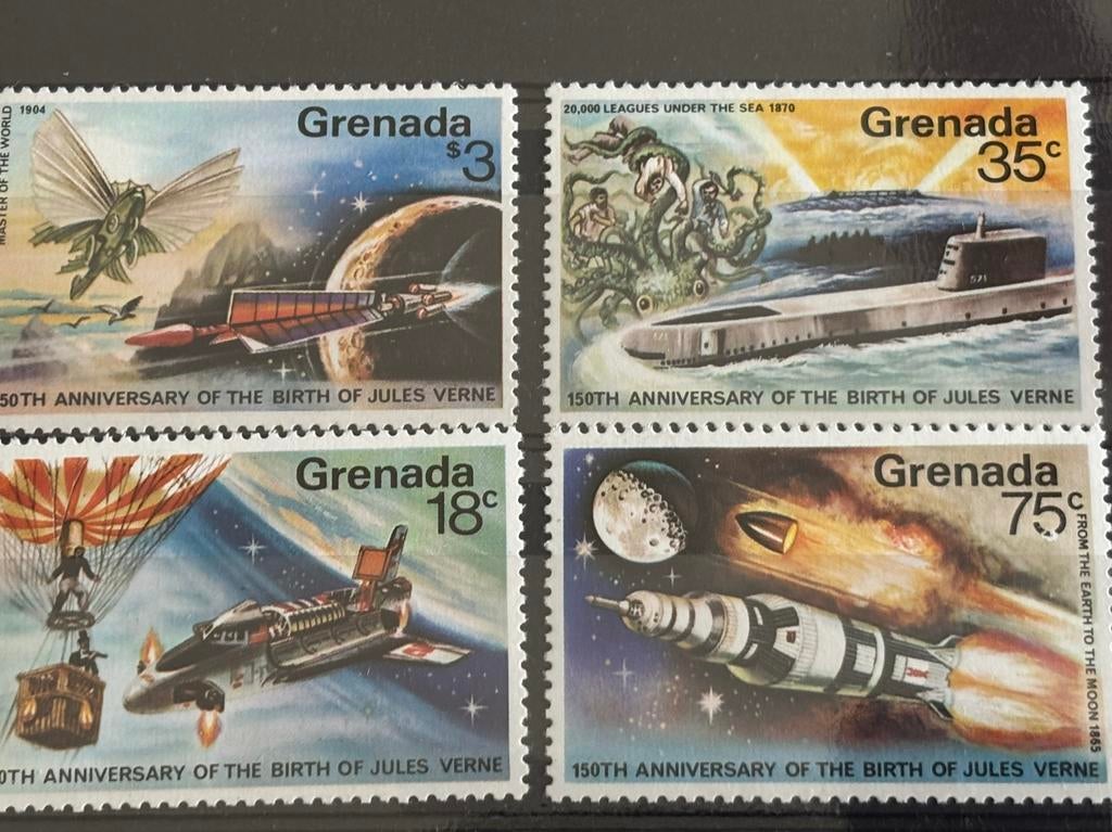 Vliegtuig, ruimtevaart, onderzeeër, Grenada 1979, Postzegels en Munten, Ophalen of Verzenden, Postfris, Vliegtuigen