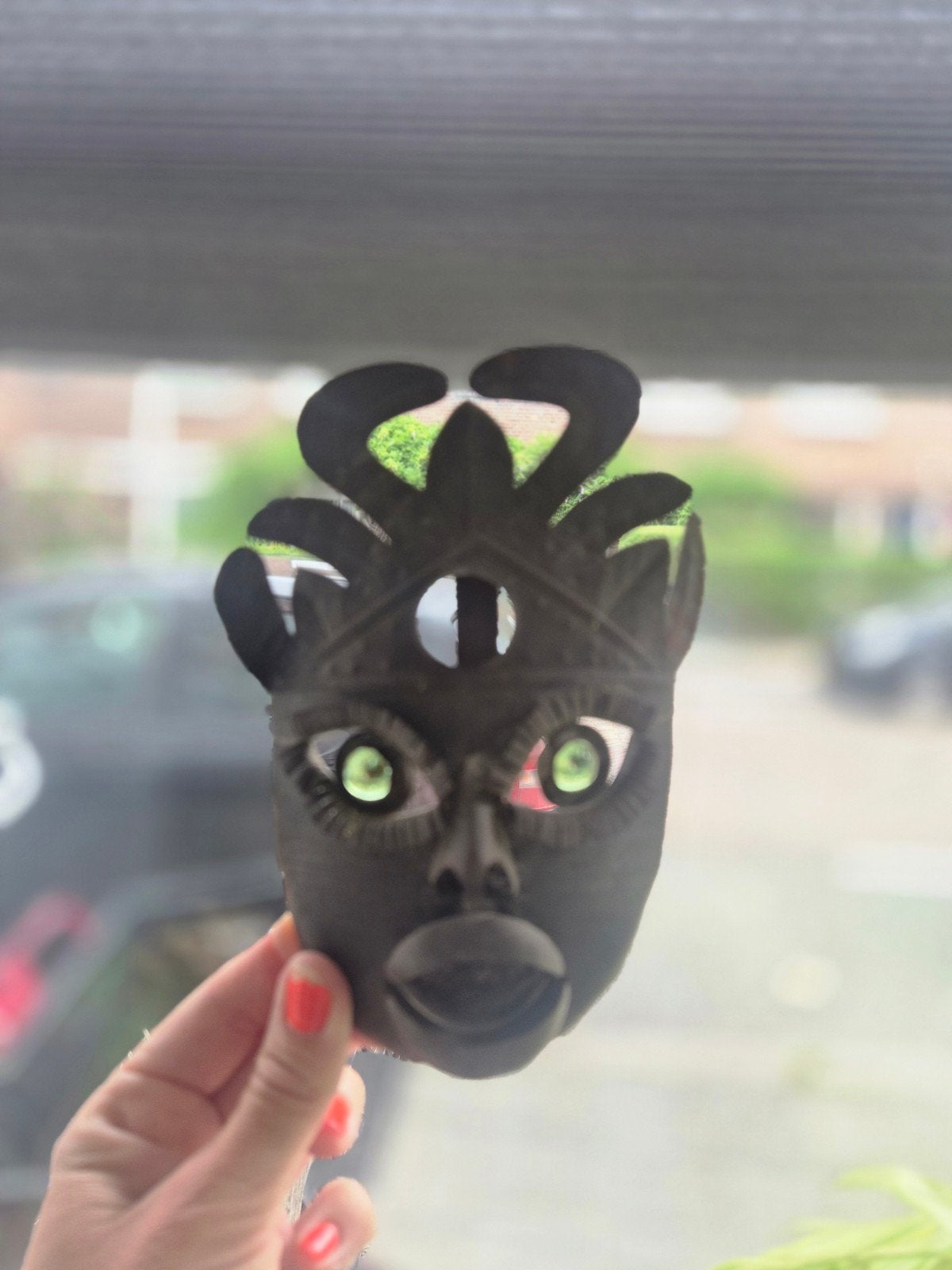 Set van 2 Vintage Mexicaanse maskers met glazen ogen, Afrika, Masker, Handgemaakt, Ophalen of Verzenden