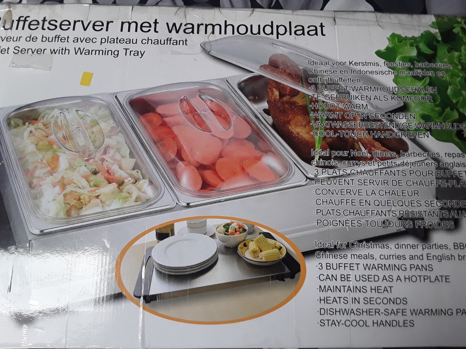 Buffetserver met warmhoudplaat - G-BS300, Ophalen, Gebruikt