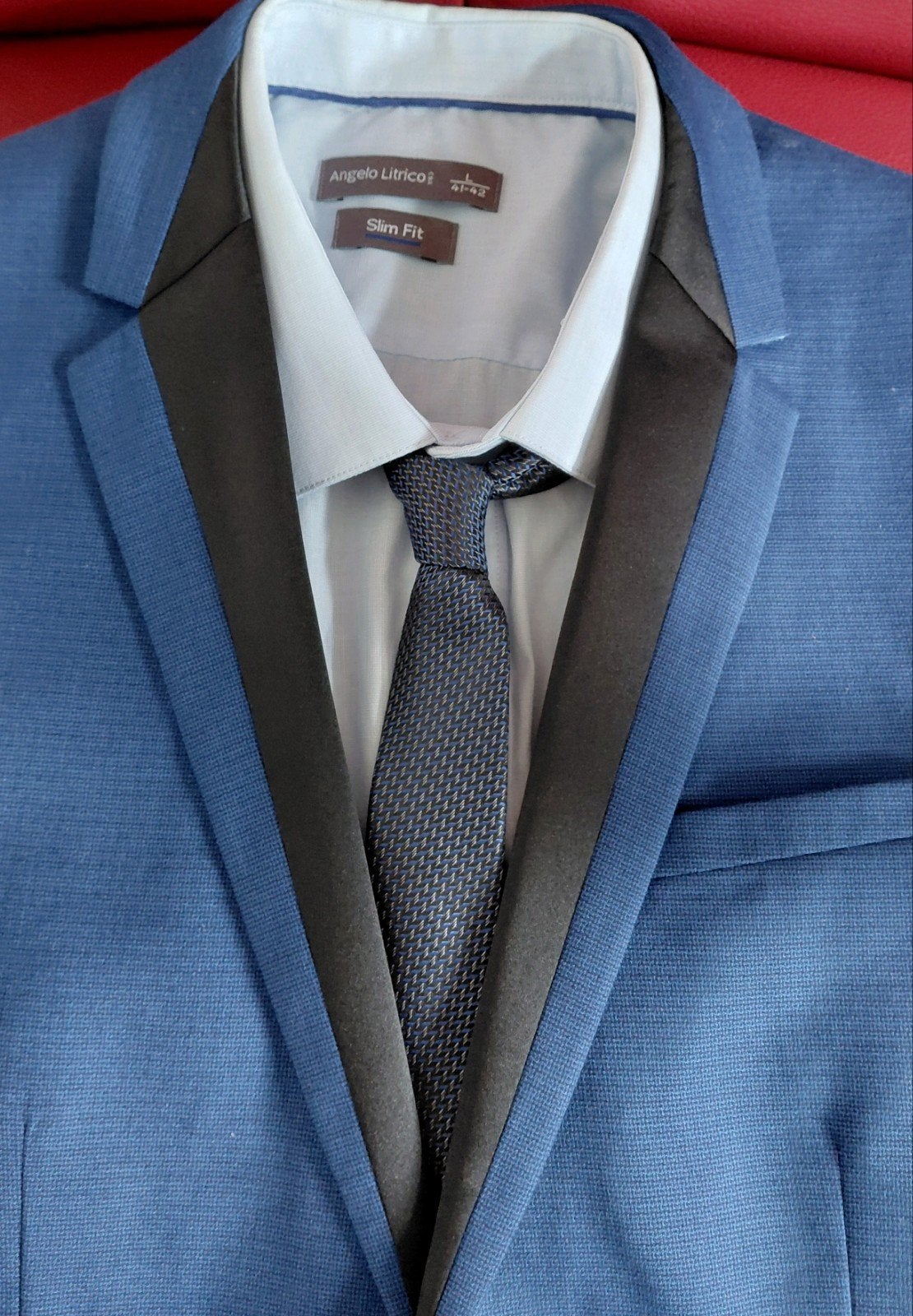 Colbert set: jasje overhemd stropdas, Ophalen of Verzenden, Zo goed als nieuw, Blauw