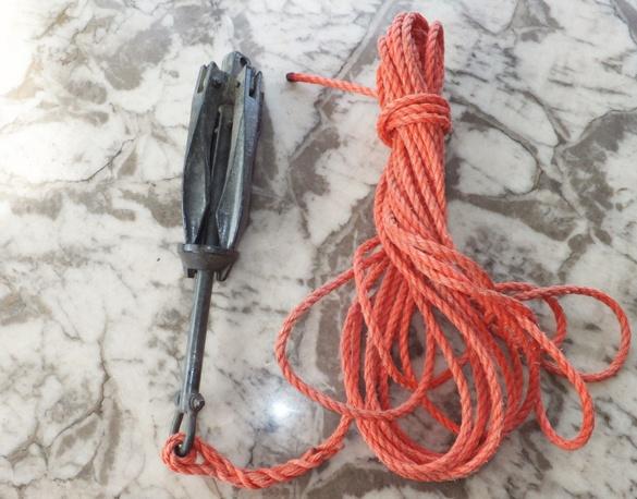 Paraplu-anker ca 3kg met 12,5 m ankerlijn, Watersport en Boten, Ophalen of Verzenden, Gebruikt, Overige typen
