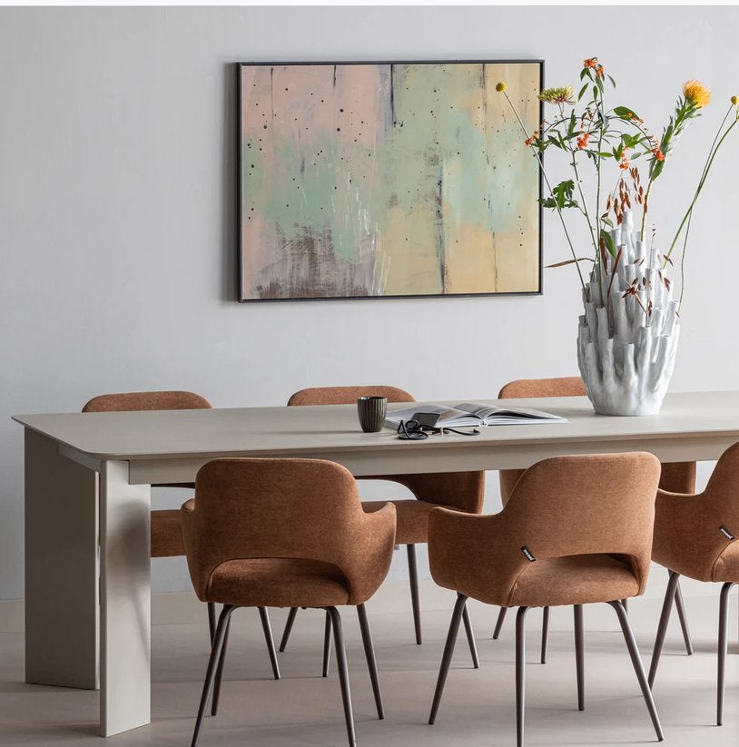 WOOOD eettafel afgerond doorgaande lamel Tablo - Eikenhout, Ophalen, Gebruikt, Landelijk/modern, Eikenhout