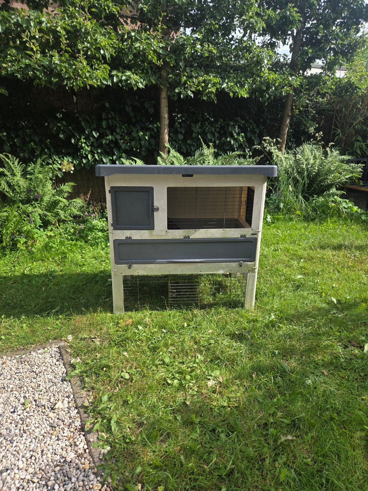 Ferplast konijnenhok Grand Lodge 120 grijs 115,5 x 73 x 110, Dieren en Toebehoren, Knaagdieren en Konijnen | Hokken en Kooien
