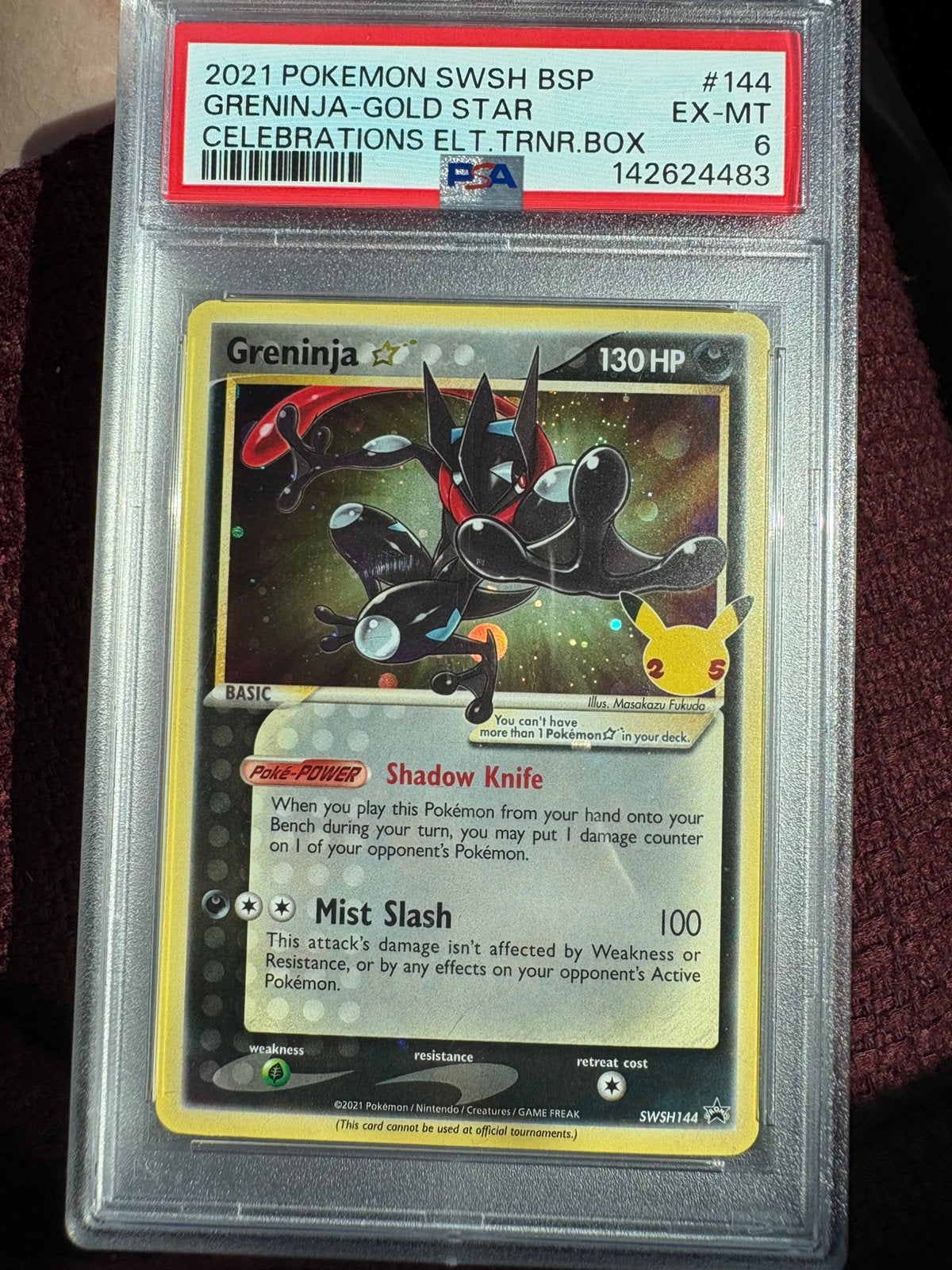 Pokemon Kaart Greninja Goldstar Celebrations PSA 6, Ophalen of Verzenden, Zo goed als nieuw