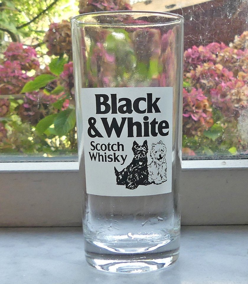 Black & White Scotch whisky glas longdrinkglas, Huis en Inrichting, Keuken | Servies, Gebruikt, Glas of Glazen, Overige stijlen