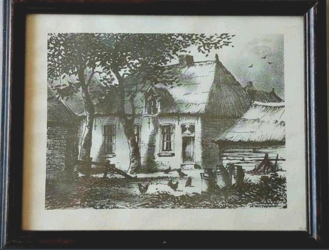 Reint Withaar ... 2 oude tekeningen ..., Antiek en Kunst, Ophalen of Verzenden