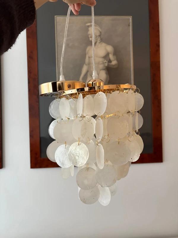 Opaline Capiz Parelmoer Goud Frame Schelp, Overige materialen, Capiz, Nieuw, Ophalen of Verzenden