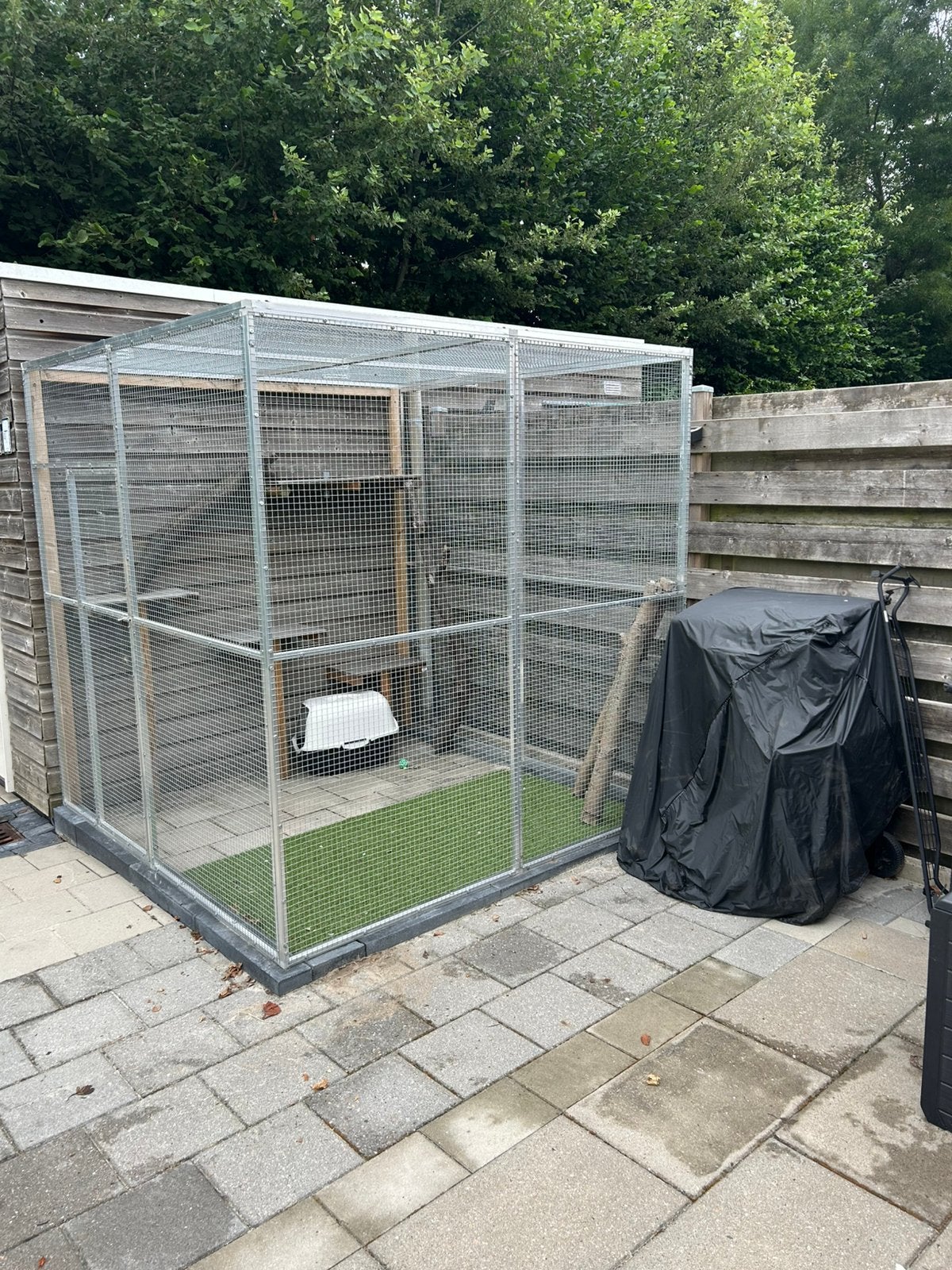 Vogel voliére of kattenren van gaas panelen, Dieren en Toebehoren, Ophalen, Hout, Vogelkooi