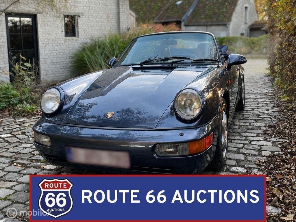 Porsche 911 Carrera 4 Cabriolet | 1990 | Route 66 Auctions, Auto's, Oldtimers, Overige carrosserieën, Zwart, Bedrijf, Porsche