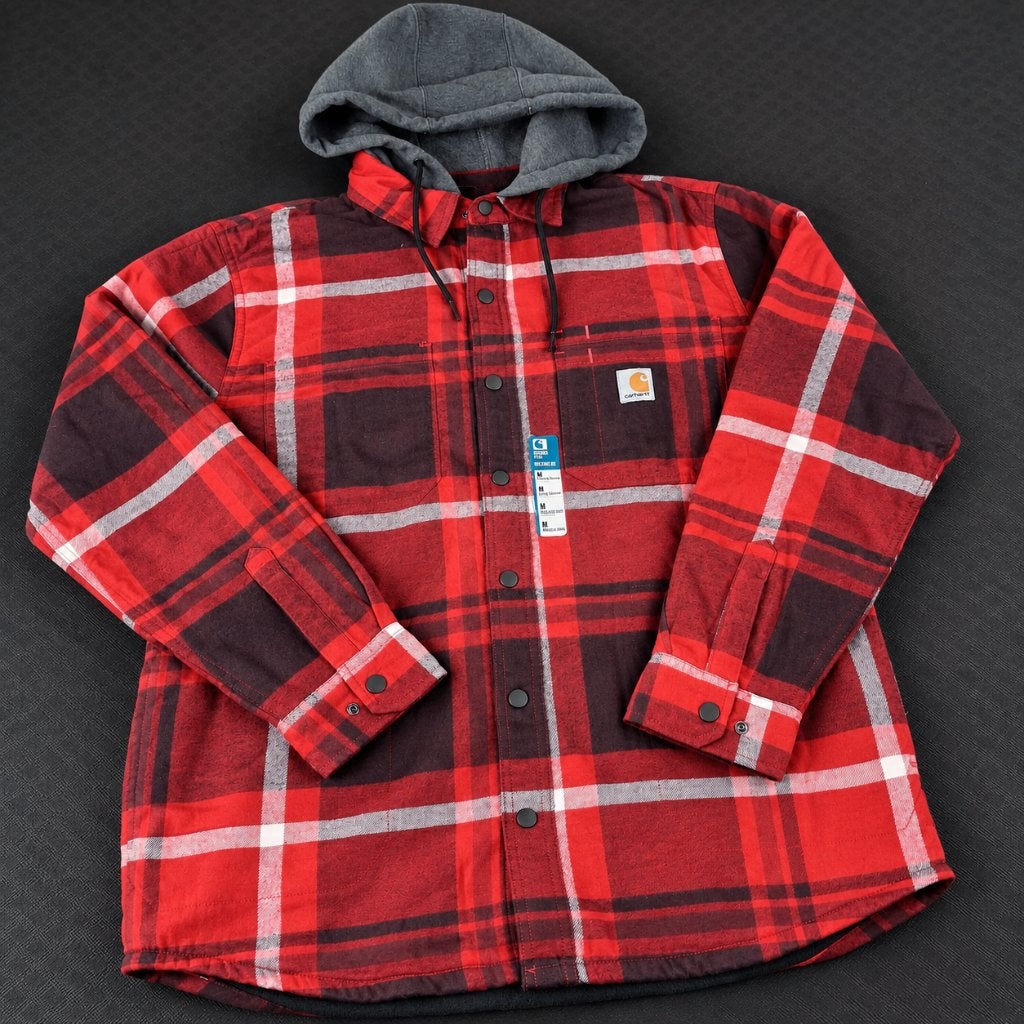 Carhartt overshirt met capuchon | Flanel | Rood geruit, Maat 48/50 (M), Carhartt, Ophalen of Verzenden, Zo goed als nieuw