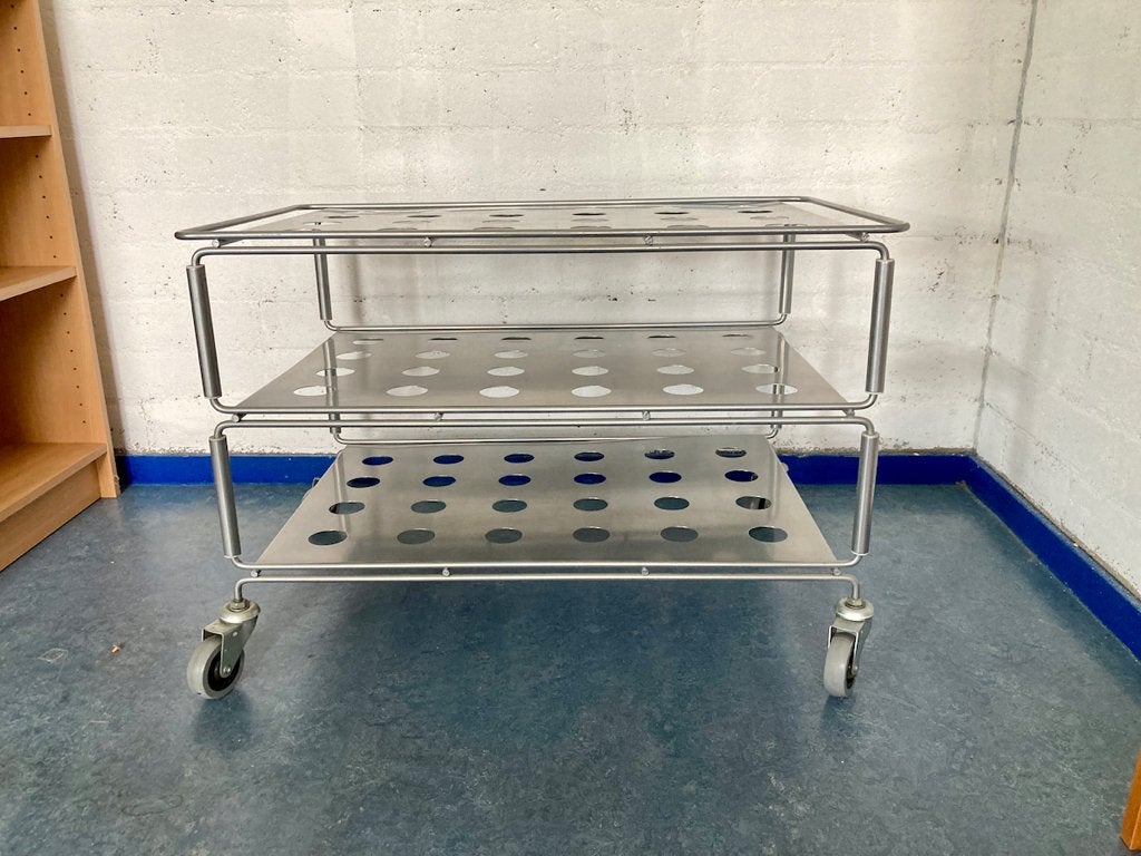 Vintage Ikea RVS trolley op zwenkwielen jaren '90 of '00, Ophalen, Gebruikt