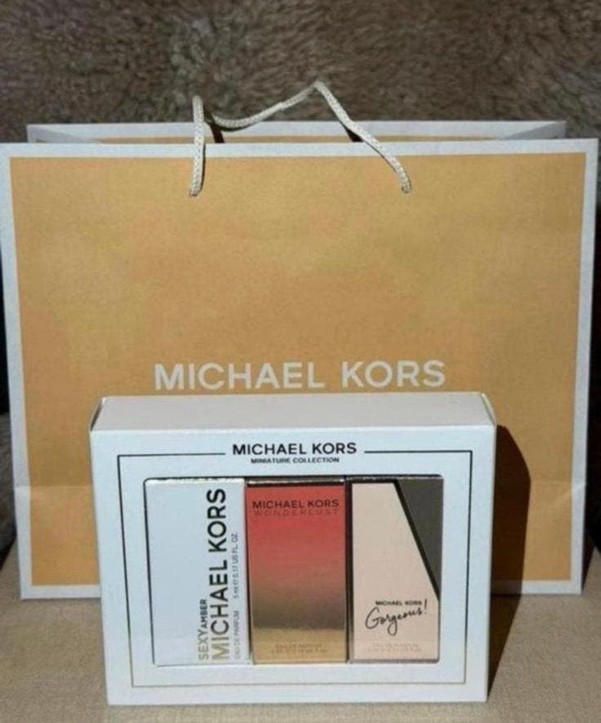 Michael Kors miniaturen cadeauset in giftbox met cadeautas, Verzenden, Nieuw, Miniatuur, Gevuld