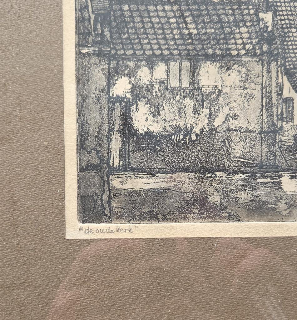 D.J. van Catwijck ets de oude kerk katwijk aan zee, Ophalen