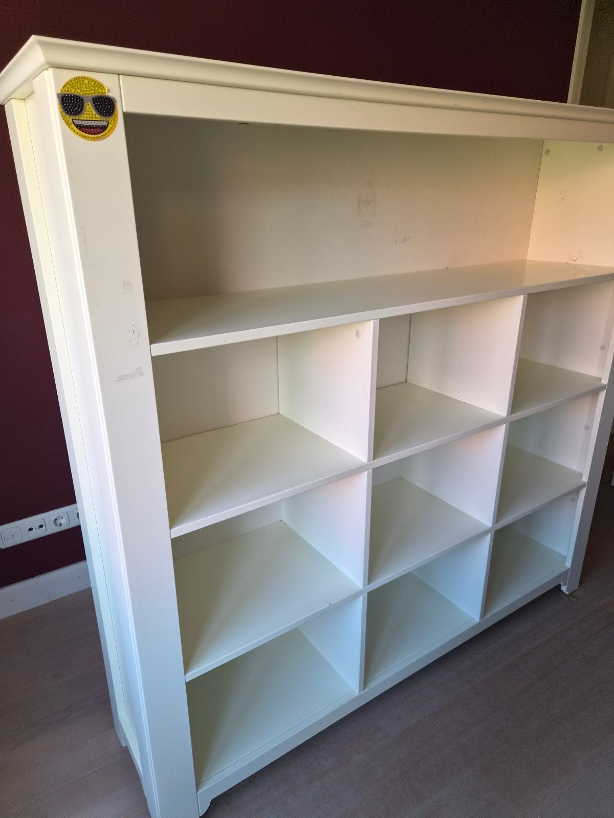 Witte boekenkast met 12 vakken - 152x144x37 cm, Ophalen, Met plank(en), Gebruikt, 100 tot 150 cm