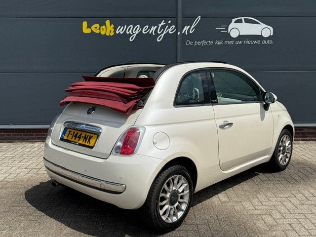 Fiat 500 C 1.2 Lounge Cabrio Automaat *parelmoer *p-sensor, Auto's, Fiat, Gebruikt, 1242 cc, 4 stoelen, Leder en Stof
