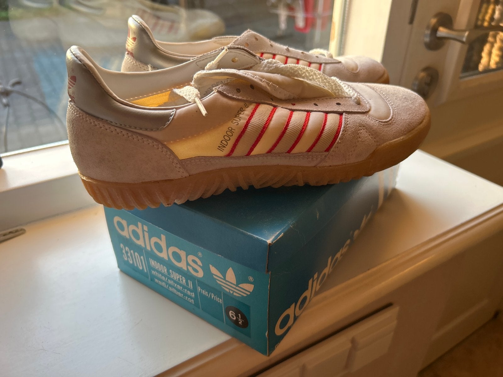 Adidas Indoor Super II Sneakers - Maat 6.5 (Vintage), Wit, Nieuw, Ophalen of Verzenden, Sneakers of Gympen