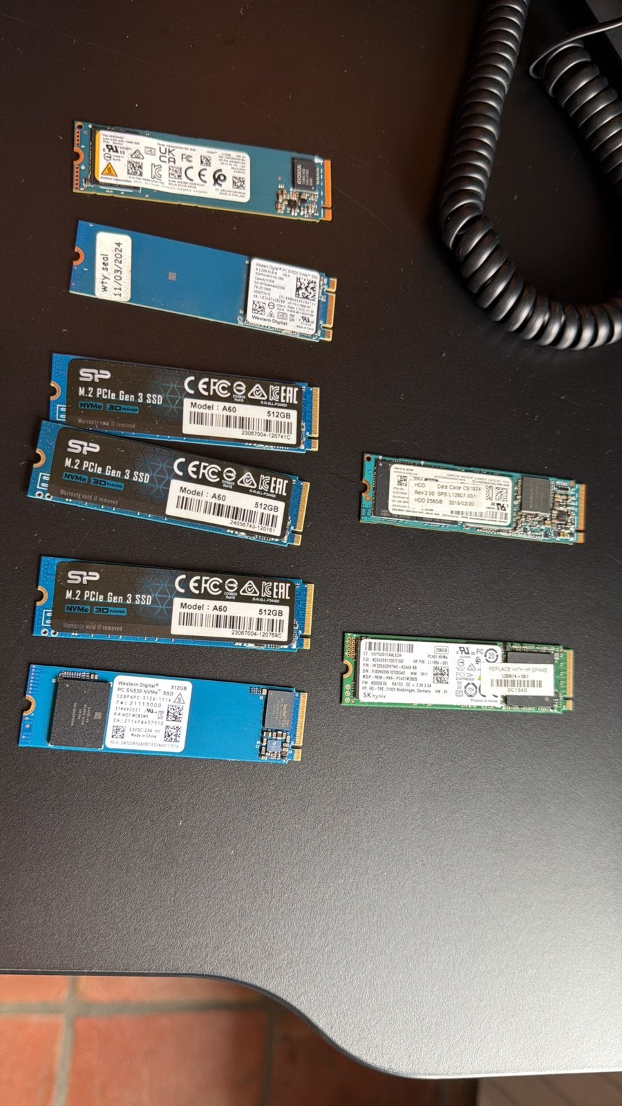 Partij SSD 6x 512GB 2x 256GB, Computers en Software, Harde schijven, Ophalen, Intern, SSD, Zo goed als nieuw