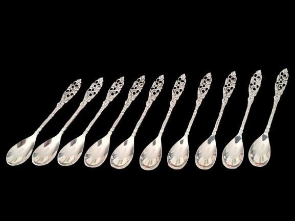 Set van 10 st zwaar verzilverde GERO mokkalepeltjes, Ophalen of Verzenden, Zilver