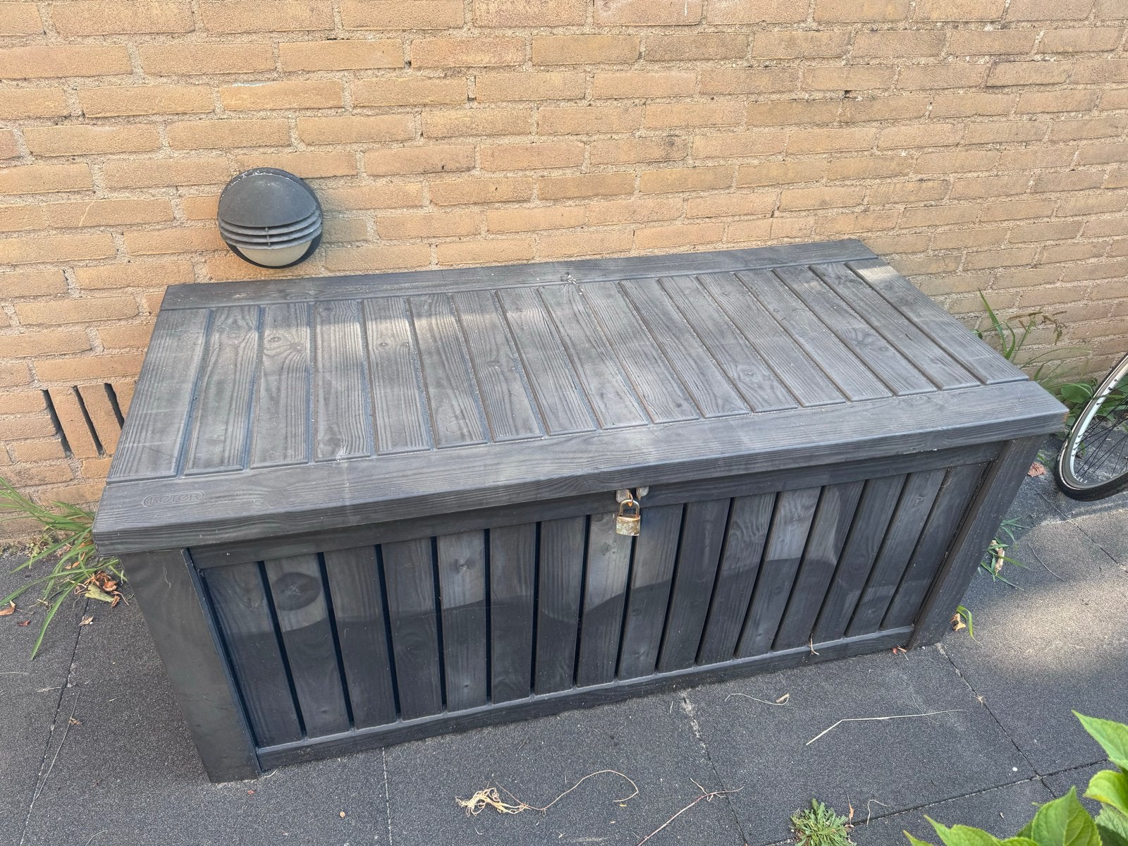 Kussen opbergbox voor buiten, grijs, Ophalen, Gebruikt, Kunststof, Overige typen