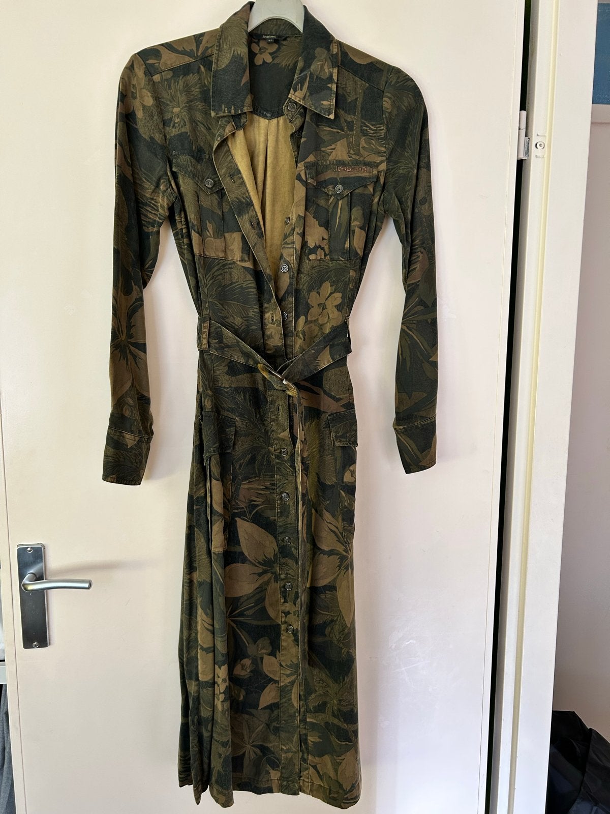 Desigual jurk met tropische print groen, Nieuw, Ophalen of Verzenden, Desigual, Maat 34 (XS) of kleiner