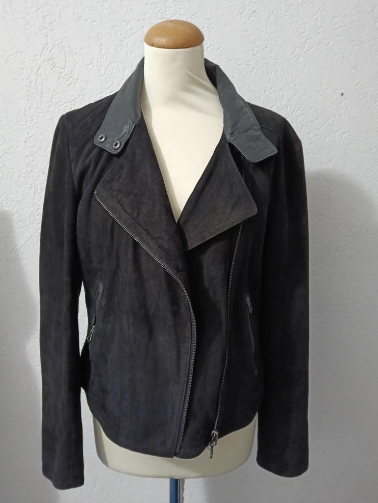 Cosh suede/lederen jas maat 42 Prachtige jas/jack, Cosh, Zwart, Maat 42/44 (L), Ophalen of Verzenden