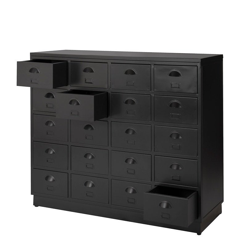 Refurbished Apothekerkast Vintage Ladekast Zwart SHOWROOM, Huis en Inrichting, Info@dehanzeherten.nl, 5 laden of meer, Nieuw, Ophalen of Verzenden