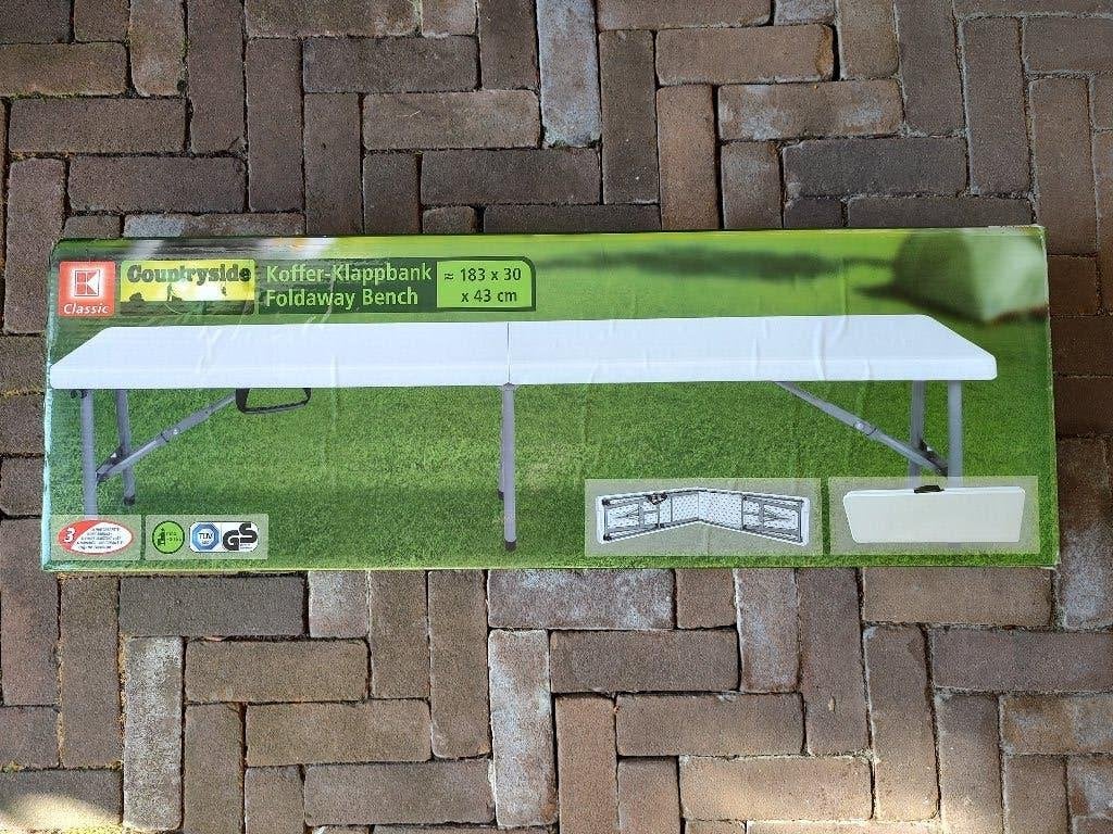 Klapbank campingbank, nieuw 2 stuks. 180 cm. lang., Ophalen of Verzenden, Nieuw, Overige