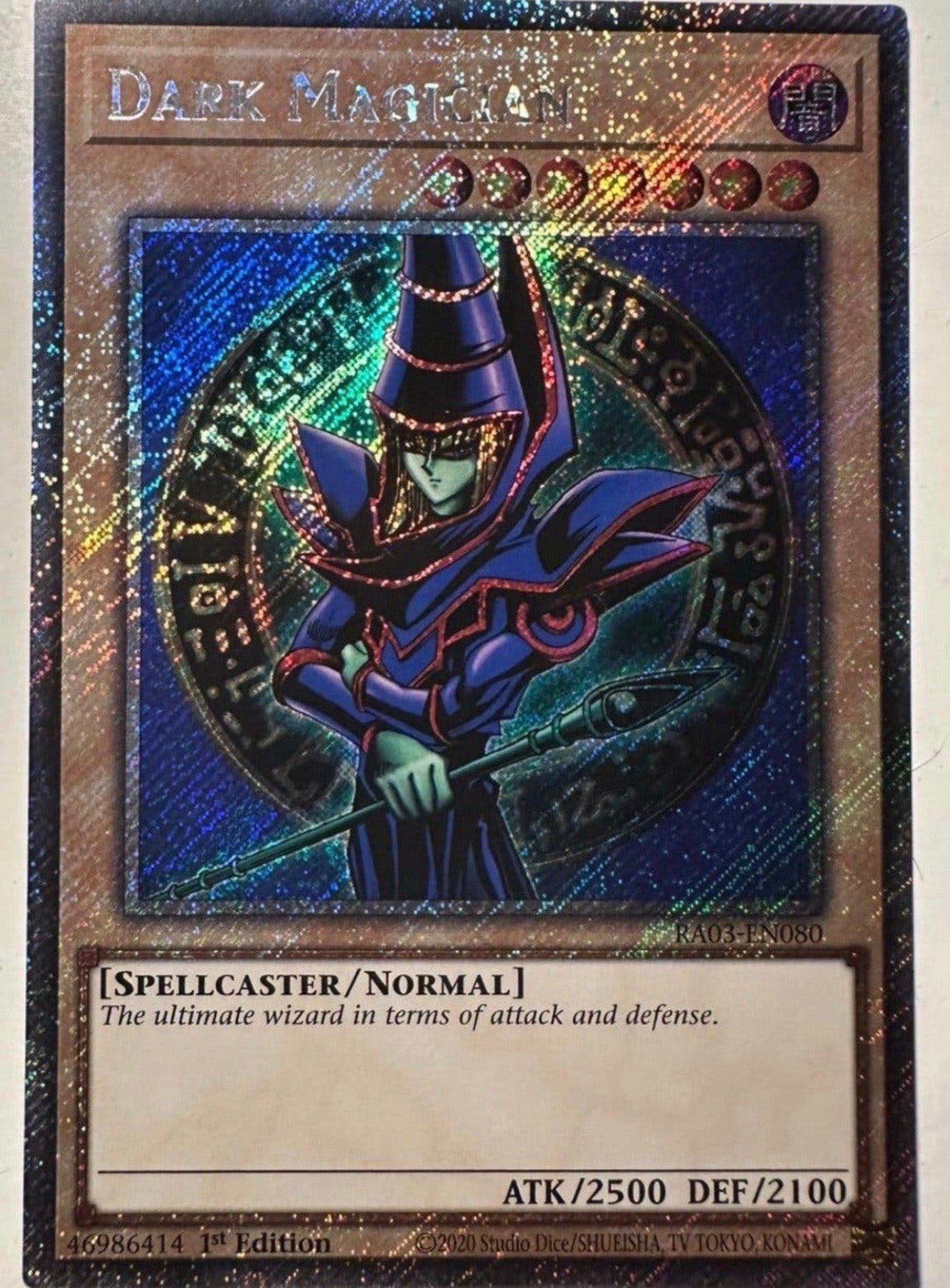 Yu-Gi-Oh! Dark Magician RA03 1st Edition Mint !, Ophalen of Verzenden, Zo goed als nieuw, Losse kaart, Foil