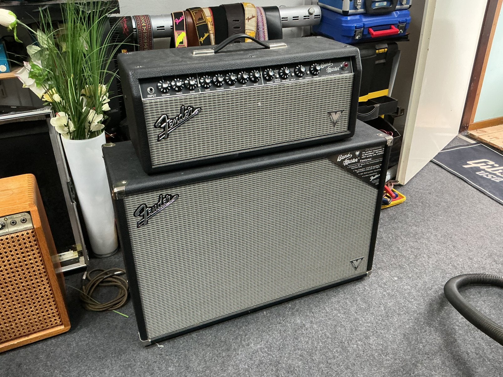 Fender Bandmaster vintage modified top en 2x12  incl hoes, Muziek en Instrumenten, Versterkers | Bas en Gitaar, Ophalen, Zo goed als nieuw