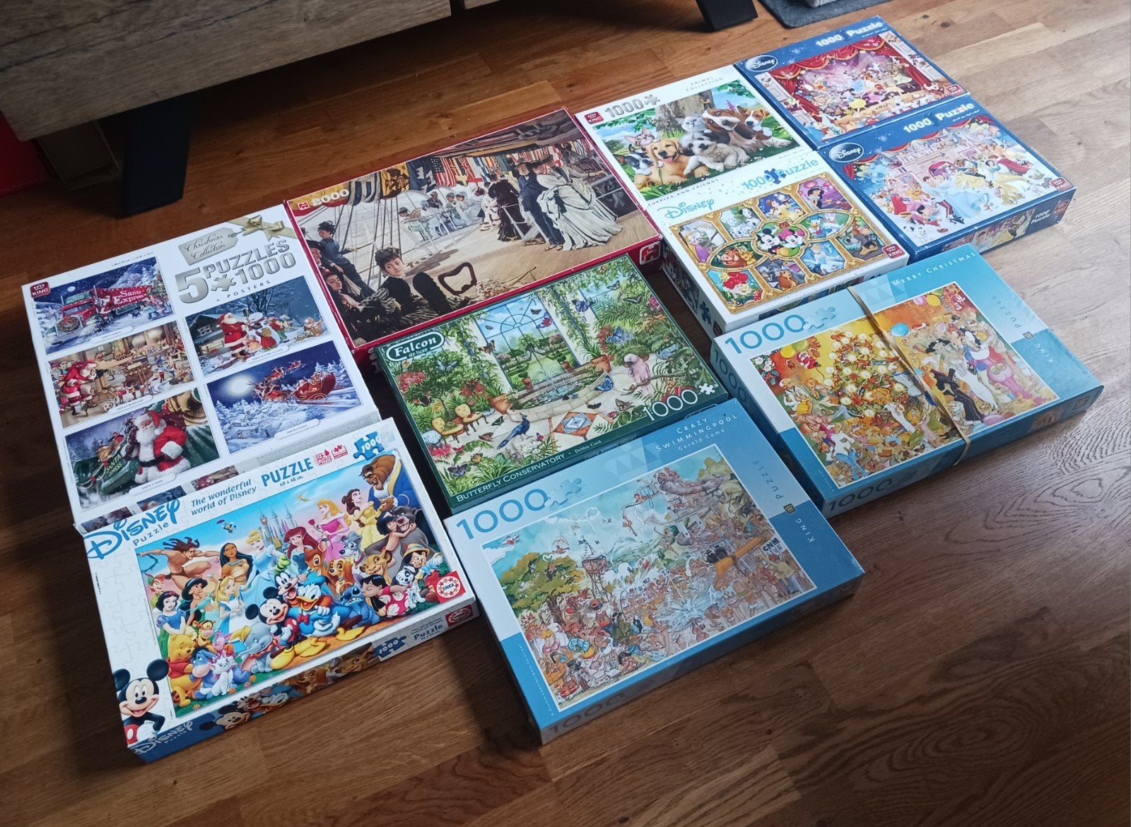 Diverse puzzels van 1000 stukken en 1 van 2000 stukken, Ophalen of Verzenden, 500 t/m 1500 stukjes, Zo goed als nieuw, Legpuzzel