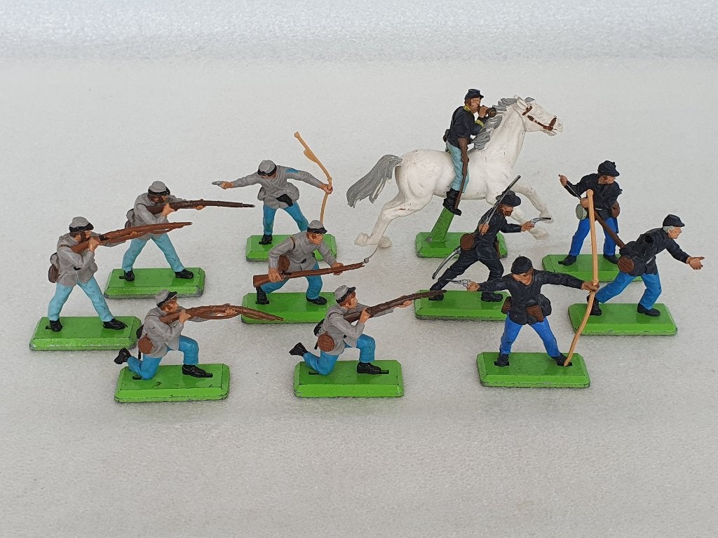 Lot van 11 Britains figuren - Amerikaanse Burgeroorlog, Verzamelen, Poppetjes en Figuurtjes, Ophalen of Verzenden, Gebruikt