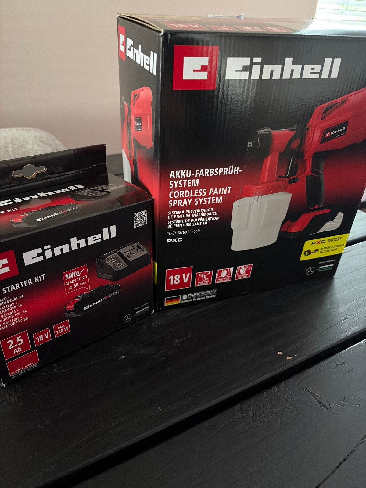 Einhell Accu Verfspuitsysteem + PXC Starter Kit, Ophalen of Verzenden, Nieuw, Verfspuit of Verfpomp