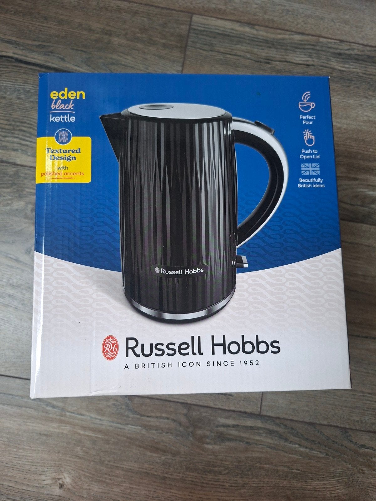 Russell Hobbs Eden Black Waterkoker - Nieuw in doos, Witgoed en Apparatuur, Waterkokers, Ophalen, Nieuw
