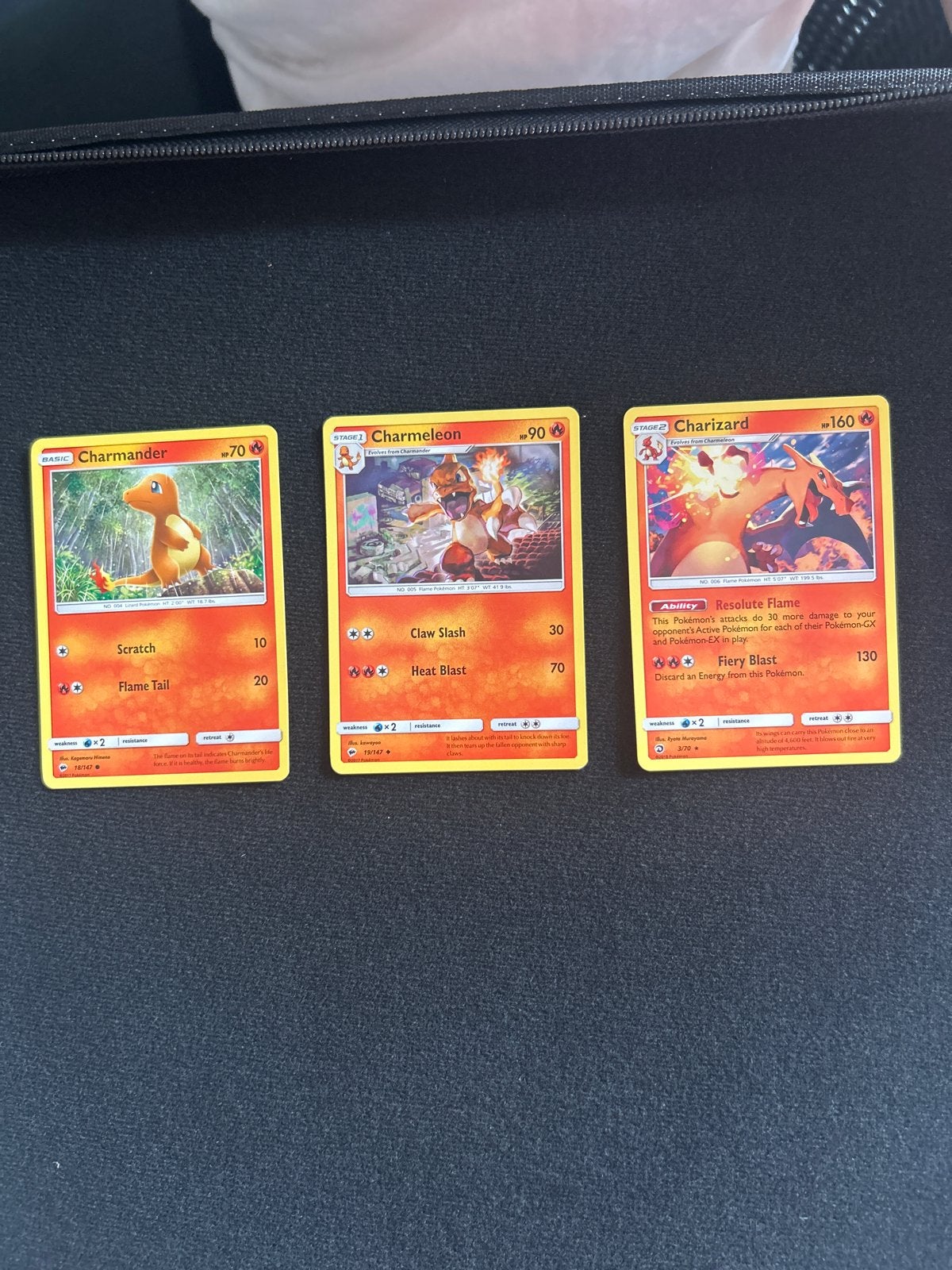 Pokémon kaarten: Charmander, Charmeleon, Charizard set, Ophalen of Verzenden, Zo goed als nieuw, Meerdere kaarten
