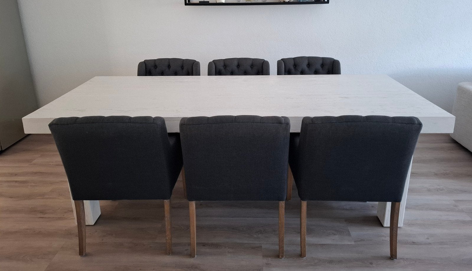 Mooie eettafel lengte 250 met 6 stoelen, Ophalen, 200 cm of meer, 200 cm of meer