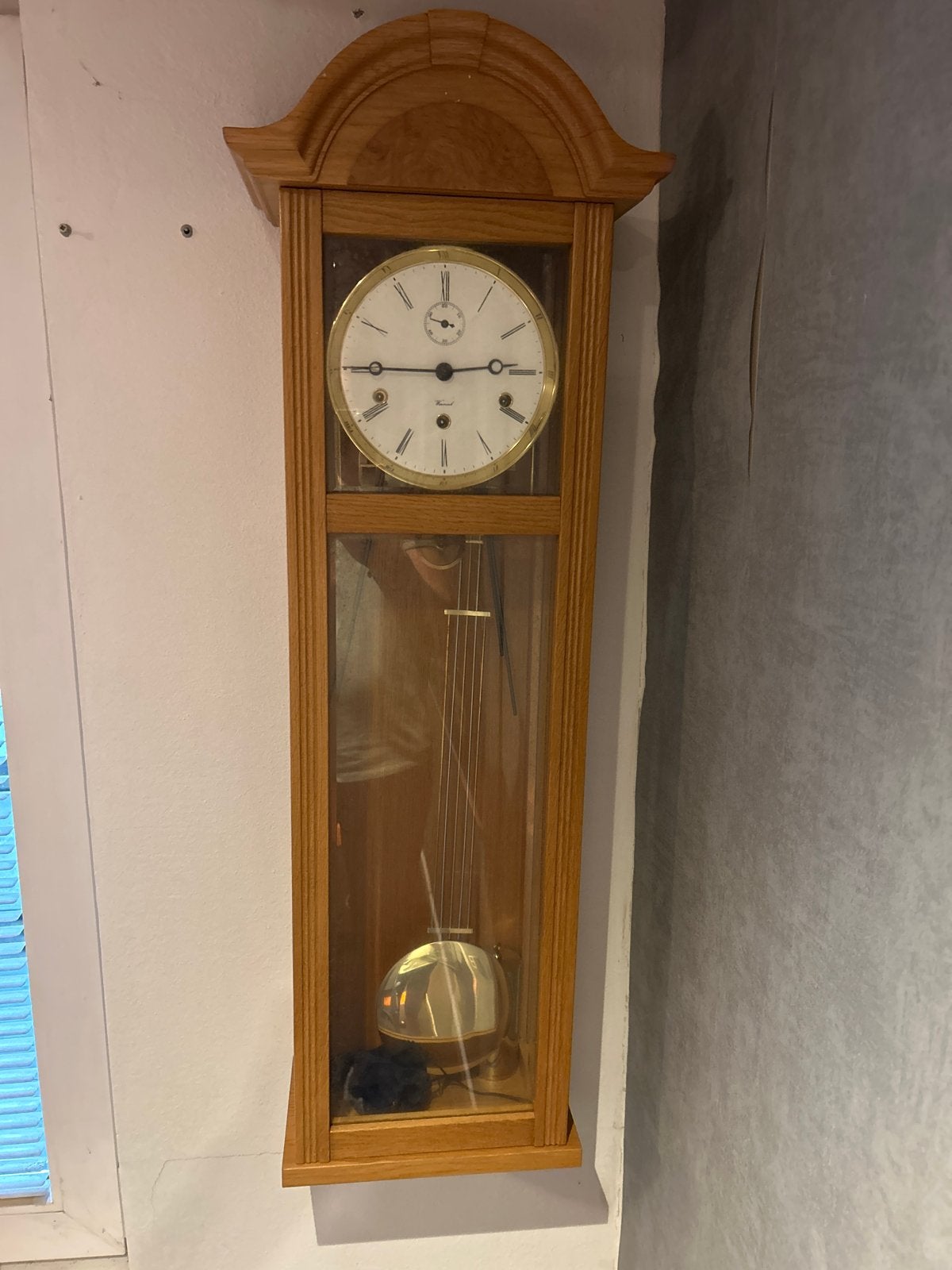 Eiken Warmink pendule wandklok met slinger en gewichten, Ophalen