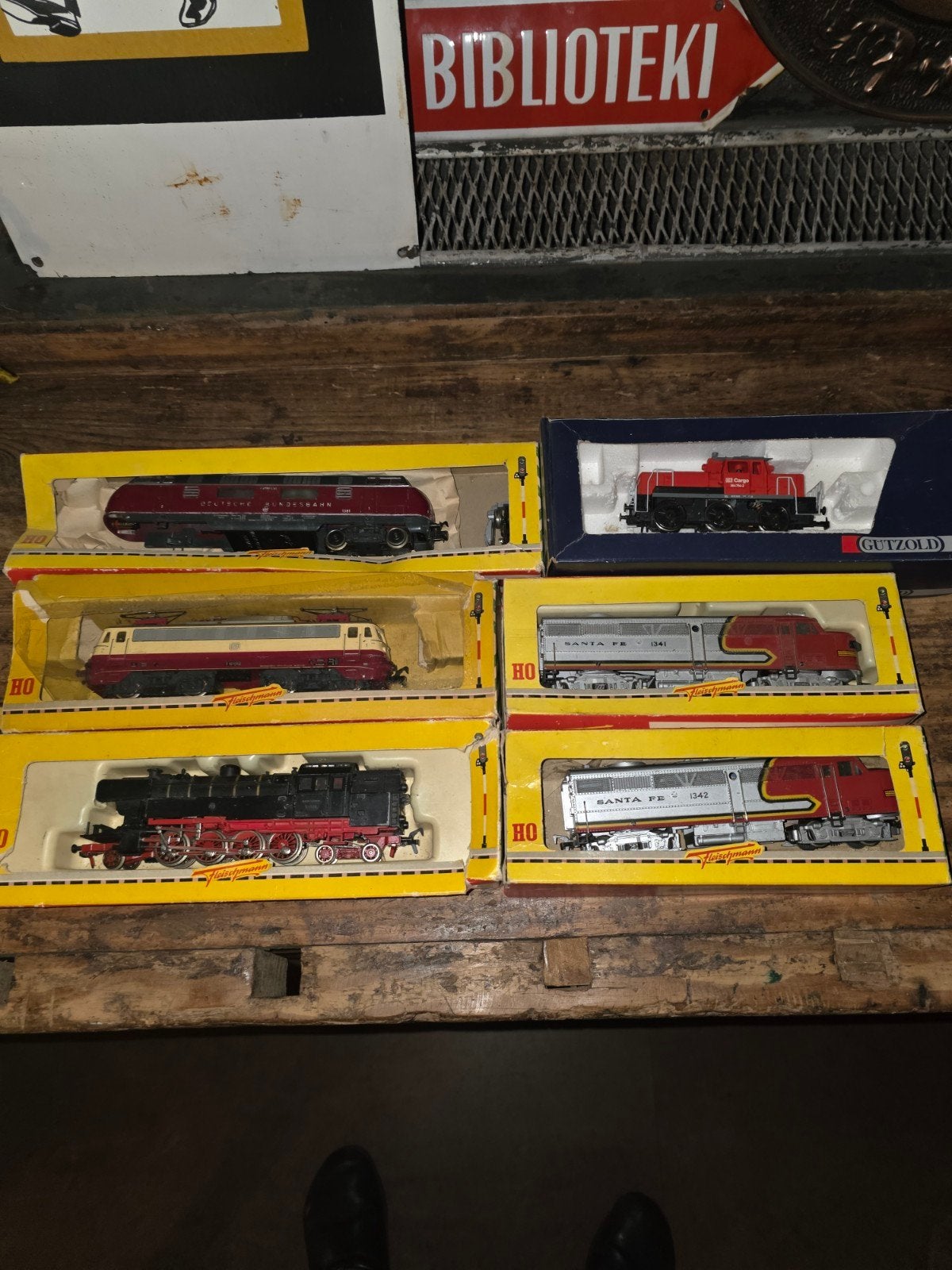 Fleischmann, Marklin locomotieven, wagons, rails, enz.enz., Gebruikt, Gelijkstroom, Fleischmann, Rails