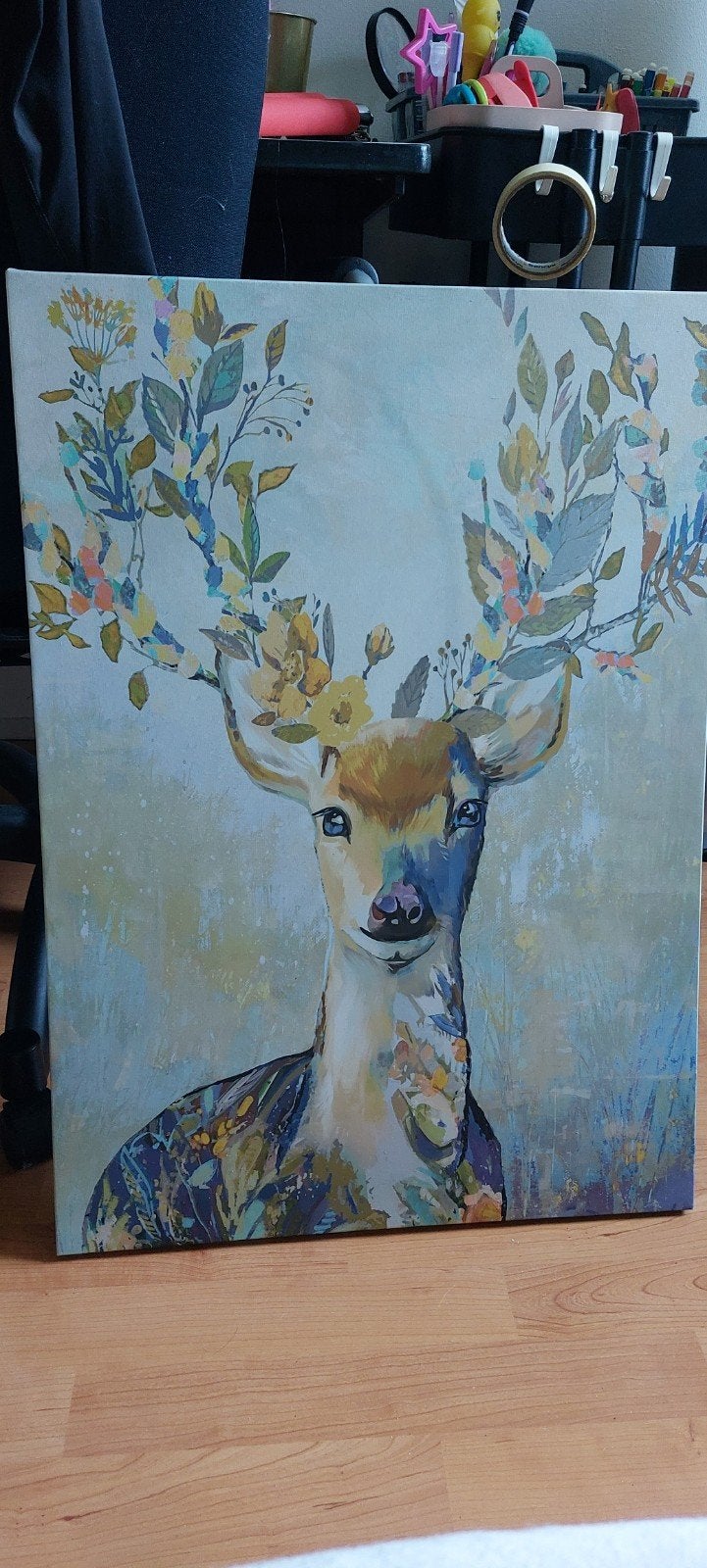 IKEA Pjätteryd Schilderij Herten met Bloemen, Ophalen, 50 – 75, Gebruikt, Schilderij
