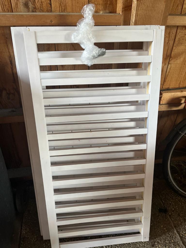 Ledikant White Wash kleur, Ophalen, Gebruikt, 90 cm, Eenpersoons
