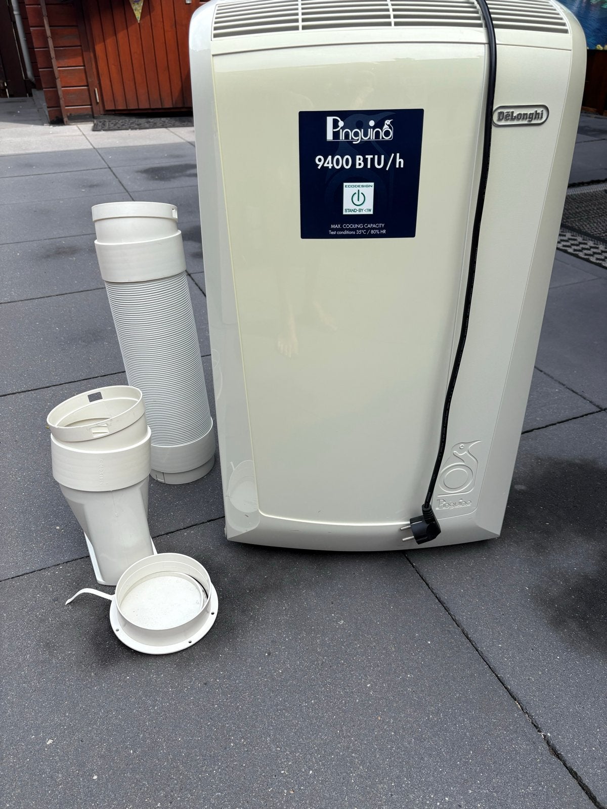 Delonghi Pinguino Mobiele Airco 9400 BTU/h met afstandsbedie, Ophalen, Minder dan 60 m³, 3 snelheden of meer, Zo goed als nieuw