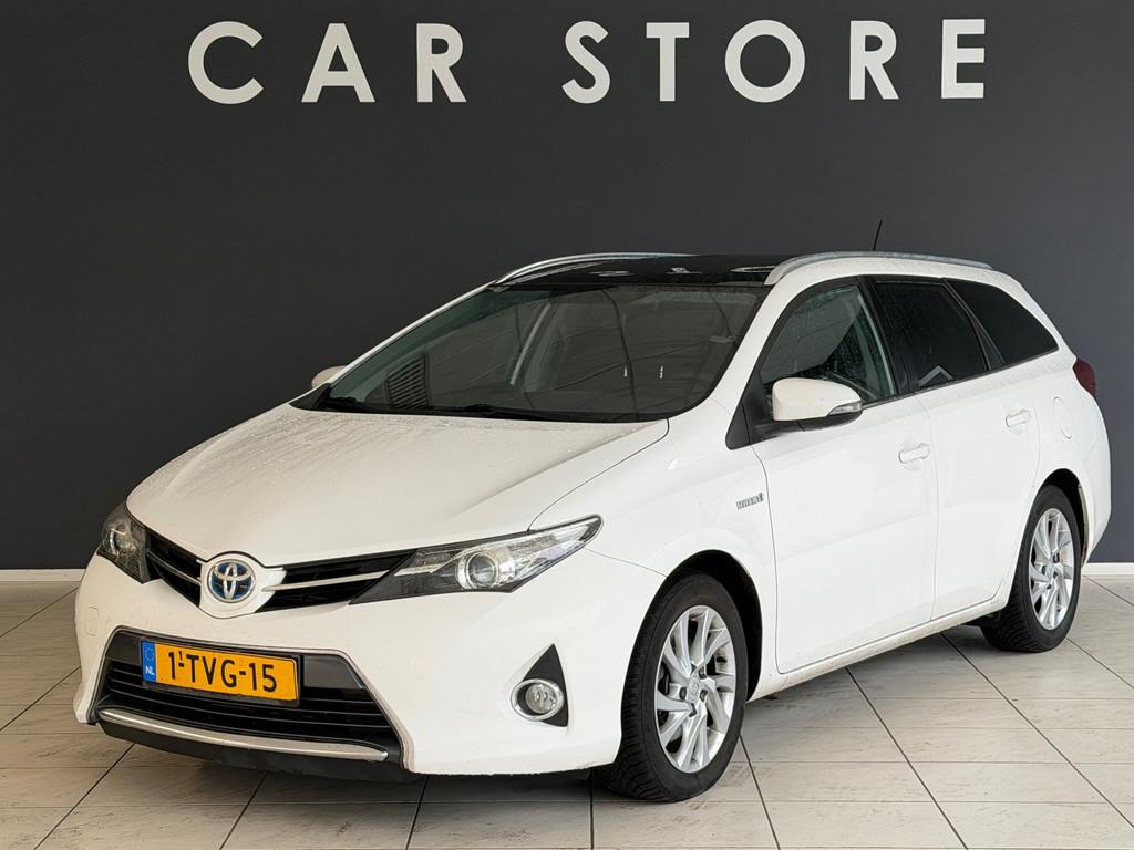 Toyota Auris Touring Sports 1.8 Hybrid Lease Pano Camera, Euro 5, Stof, Gebruikt, Zwart