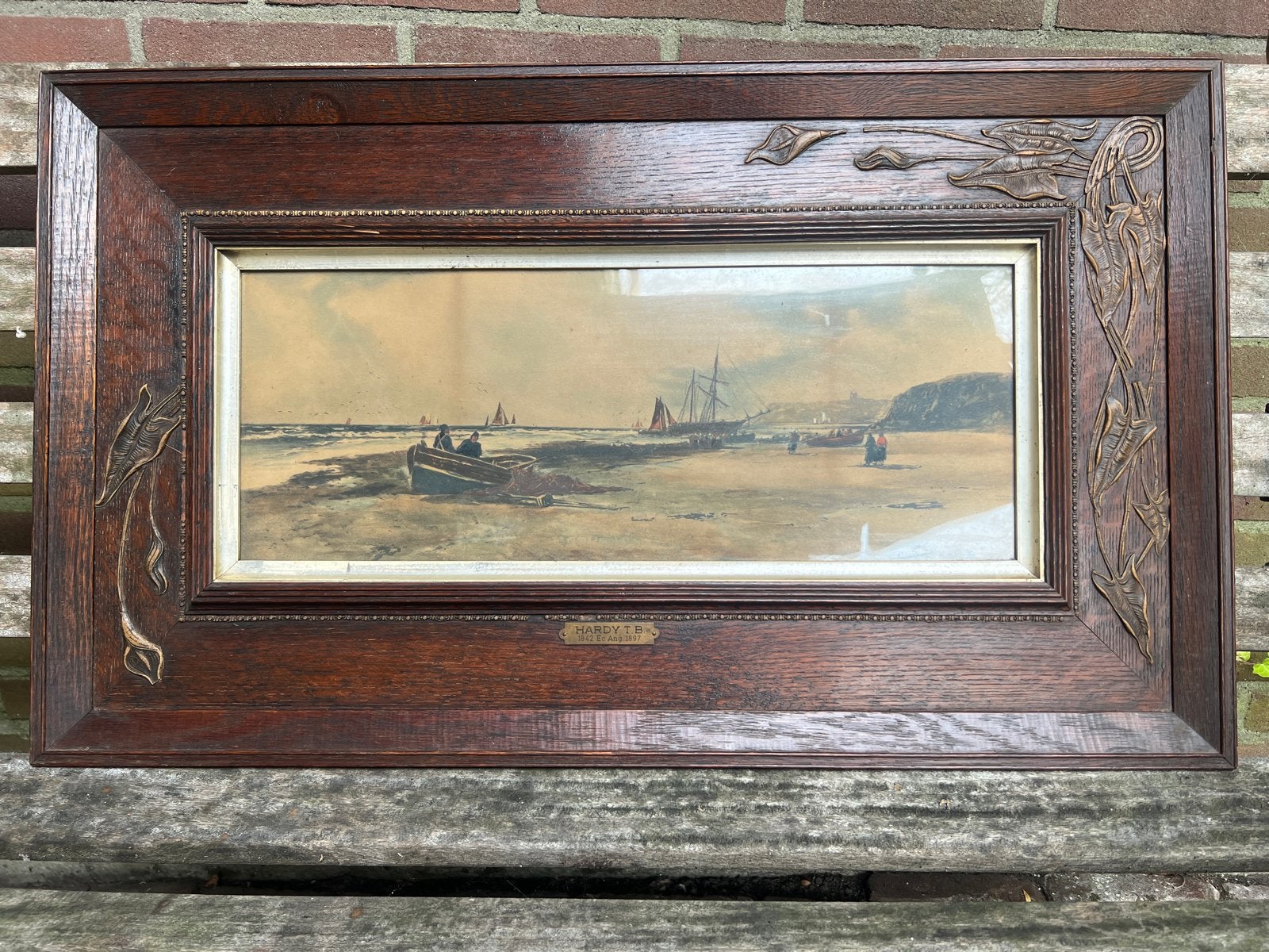 2 Aquarellen Thomas Bush Hardy - Kustscenes Scarborough & Wh, Antiek en Kunst, Ophalen of Verzenden, Tekening, Aquarel, Ingelijst